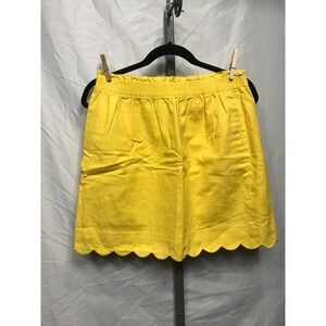 J Crew Yellow Scallop Hem Linen Blend Skirt Size 00